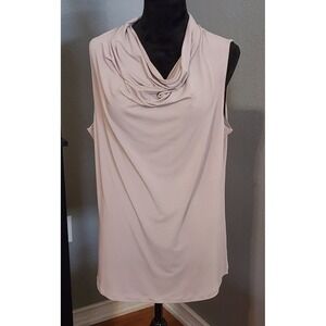 Chico's Easywear Cowl Neck Top Size 3 XL Gray Sleeveless Stretch Minimalist